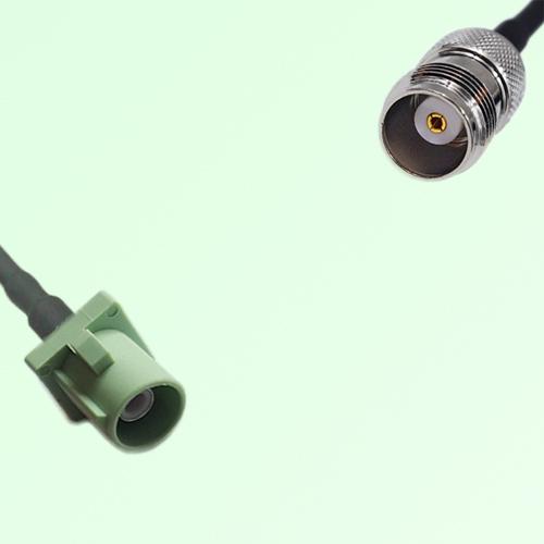 FAKRA SMB N 6019 pastel green Male Plug to TNC Female Jack Cable