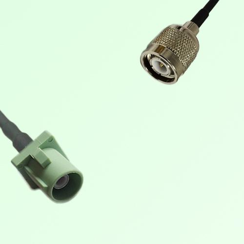 FAKRA SMB N 6019 pastel green Male Plug to TNC Male Plug Cable