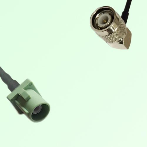 FAKRA SMB N 6019 pastel green Male Plug to TNC Male Plug RA Cable