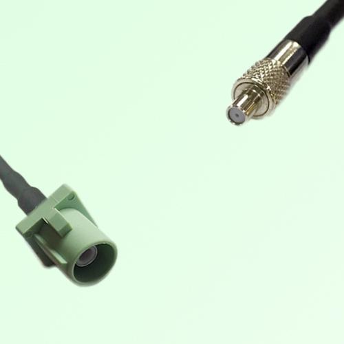 FAKRA SMB N 6019 pastel green Male Plug to TS9 Female Jack Cable