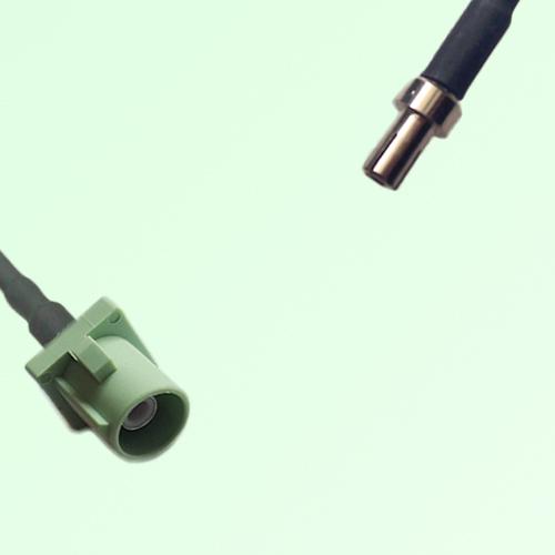 FAKRA SMB N 6019 pastel green Male Plug to TS9 Male Plug Cable