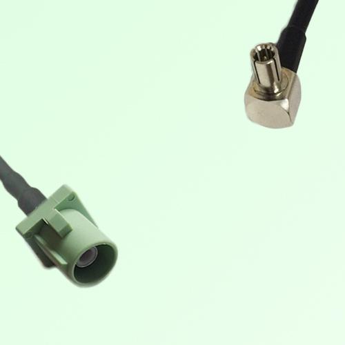 FAKRA SMB N 6019 pastel green Male Plug to TS9 Male Plug RA Cable
