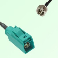 FAKRA SMB Z 5021 Water Blue Female Jack to F Male Plug Cable