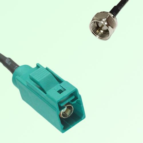 FAKRA SMB Z 5021 Water Blue Female Jack to F Male Plug Cable FAKRA SMB Z 5021 Water Blue Female Jack to F Male Plug Cable
