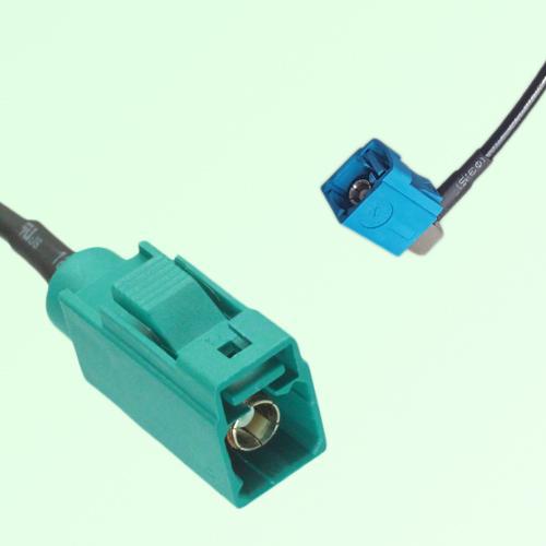 FAKRA SMB Z 5021 Water Blue Female to Z 5021 Water Blue Female RA Cable
