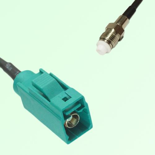 FAKRA SMB Z 5021 Water Blue Female Jack to FME Female Jack Cable