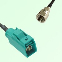 FAKRA SMB Z 5021 Water Blue Female Jack to FME Male Plug Cable