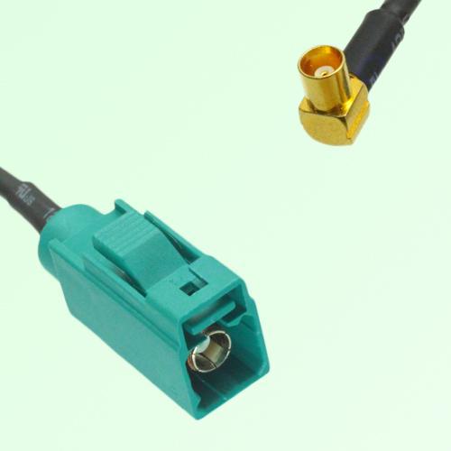 FAKRA SMB Z 5021 Water Blue Female Jack to MCX Female Jack RA Cable