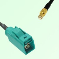 FAKRA SMB Z 5021 Water Blue Female Jack to MCX Male Plug Cable