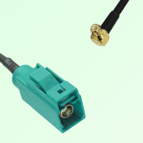 FAKRA SMB Z 5021 Water Blue Female Jack to MCX Male Plug RA Cable