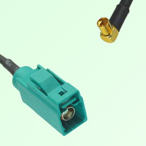 FAKRA SMB Z 5021 Water Blue Female Jack to MMCX Female Jack RA Cable