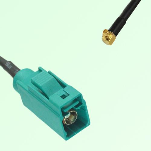 FAKRA SMB Z 5021 Water Blue Female Jack to MMCX Male Plug RA Cable