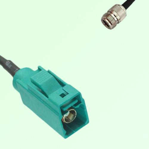 FAKRA SMB Z 5021 Water Blue Female Jack to N Female Jack Cable FAKRA SMB Z 5021 Water Blue Female Jack to N Female Jack Cable