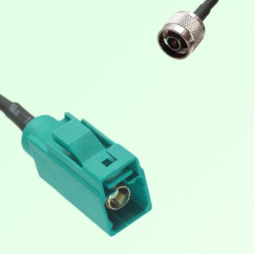 FAKRA SMB Z 5021 Water Blue Female Jack to N Male Plug Cable FAKRA SMB Z 5021 Water Blue Female Jack to N Male Plug Cable