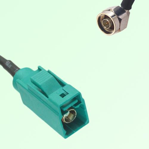 FAKRA SMB Z 5021 Water Blue Female Jack to N Male Plug RA Cable