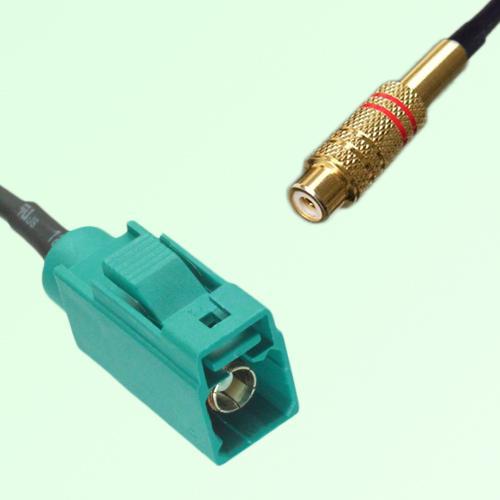 FAKRA SMB Z 5021 Water Blue Female Jack to RCA Female Jack Cable