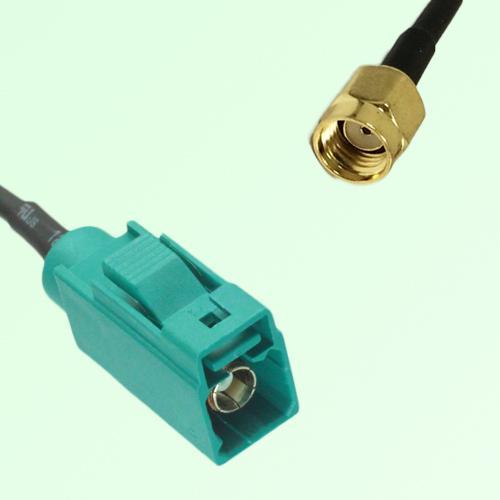 FAKRA SMB Z 5021 Water Blue Female Jack to RP SMA Male Plug Cable