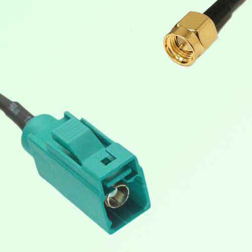 FAKRA SMB Z 5021 Water Blue Female Jack to SMA Male Plug Cable
