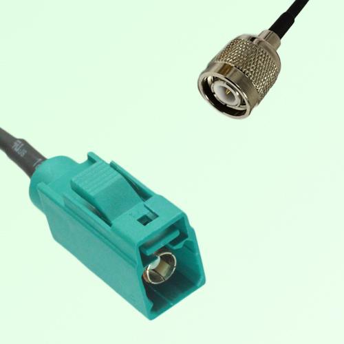 FAKRA SMB Z 5021 Water Blue Female Jack to TNC Male Plug Cable
