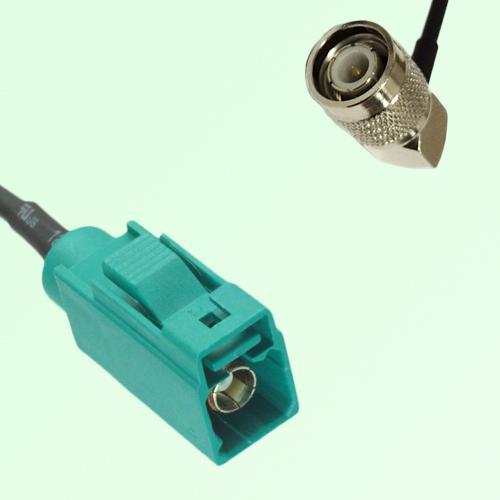FAKRA SMB Z 5021 Water Blue Female Jack to TNC Male Plug RA Cable