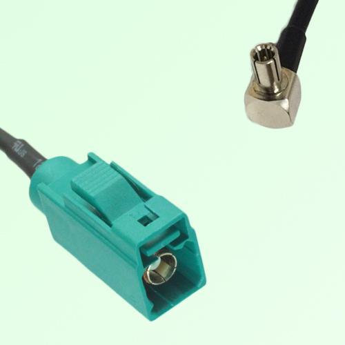 FAKRA SMB Z 5021 Water Blue Female Jack to TS9 Male Plug RA Cable FAKRA SMB Z 5021 Water Blue Female Jack to TS9 Male Plug RA Cable