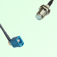 FAKRA SMB Z 5021 Water Blue Female Jack RA to F Bulkhead Female Cable