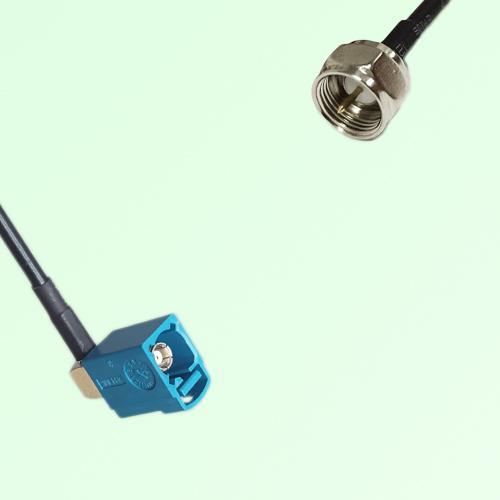 FAKRA SMB Z 5021 Water Blue Female Jack RA to F Male Plug Cable