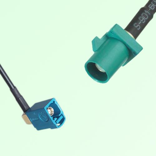 FAKRA SMB Z 5021 Water Blue Female RA to Z 5021 Water Blue Male Cable FAKRA SMB Z 5021 Water Blue Female RA to Z 5021 Water Blue Male Cable