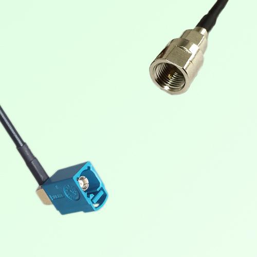 FAKRA SMB Z 5021 Water Blue Female Jack RA to FME Male Plug Cable