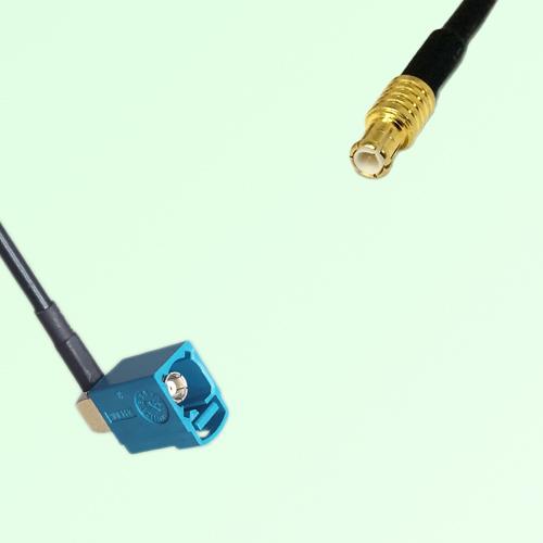FAKRA SMB Z 5021 Water Blue Female Jack RA to MCX Male Plug Cable