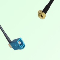 FAKRA SMB Z 5021 Water Blue Female Jack RA to MCX Male Plug RA Cable