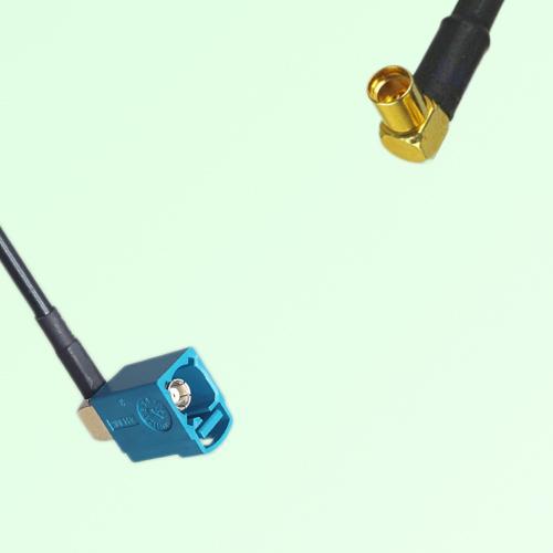 FAKRA SMB Z 5021 Water Blue Female Jack RA to MMCX Female RA Cable