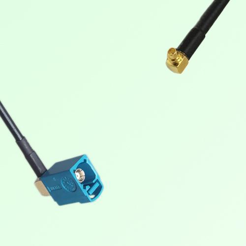 FAKRA SMB Z 5021 Water Blue Female Jack RA to MMCX Male Plug RA Cable