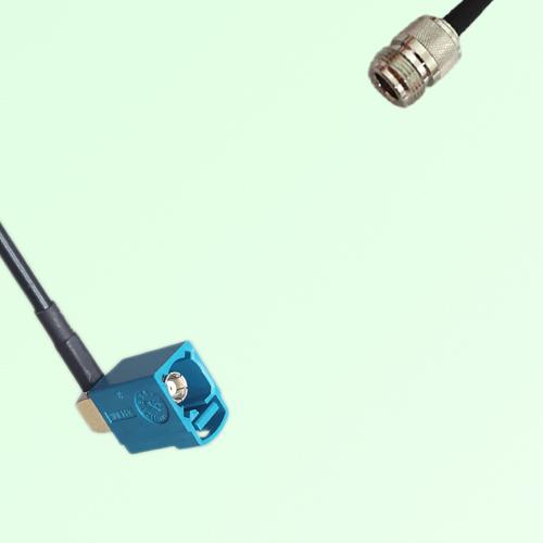 FAKRA SMB Z 5021 Water Blue Female Jack RA to N Female Jack Cable