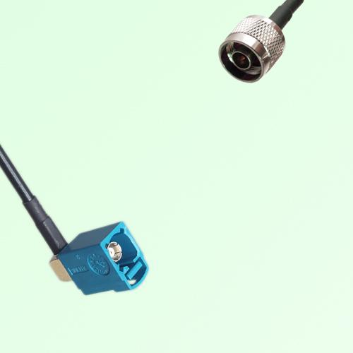 FAKRA SMB Z 5021 Water Blue Female Jack RA to N Male Plug Cable