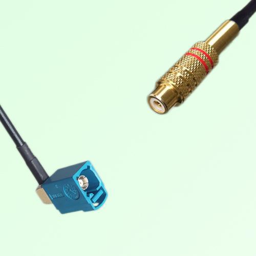 FAKRA SMB Z 5021 Water Blue Female Jack RA to RCA Female Jack Cable