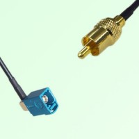 FAKRA SMB Z 5021 Water Blue Female Jack RA to RCA Male Plug Cable