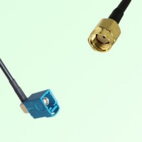FAKRA SMB Z 5021 Water Blue Female Jack RA to RP SMA Male Plug Cable
