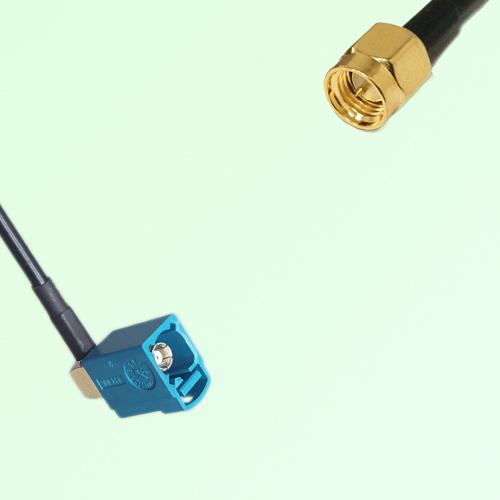FAKRA SMB Z 5021 Water Blue Female Jack RA to SMA Male Plug Cable