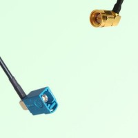 FAKRA SMB Z 5021 Water Blue Female Jack RA to SMA Male Plug RA Cable