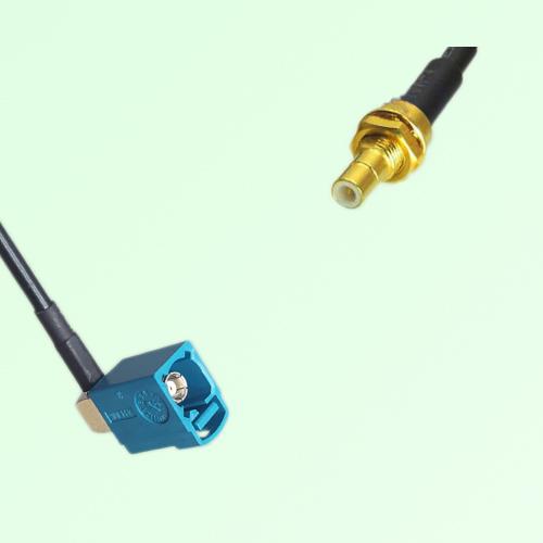 FAKRA SMB Z 5021 Water Blue Female Jack RA to SMB Bulkhead Male Cable
