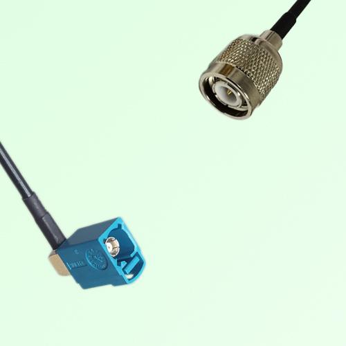 FAKRA SMB Z 5021 Water Blue Female Jack RA to TNC Male Plug Cable