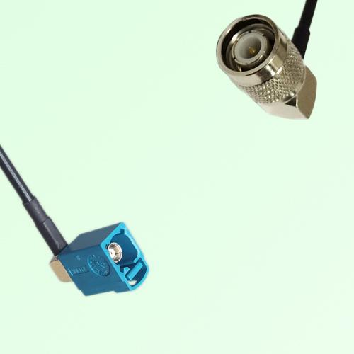 FAKRA SMB Z 5021 Water Blue Female Jack RA to TNC Male Plug RA Cable