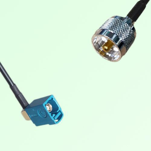 FAKRA SMB Z 5021 Water Blue Female Jack RA to UHF Male Plug Cable FAKRA SMB Z 5021 Water Blue Female Jack RA to UHF Male Plug Cable