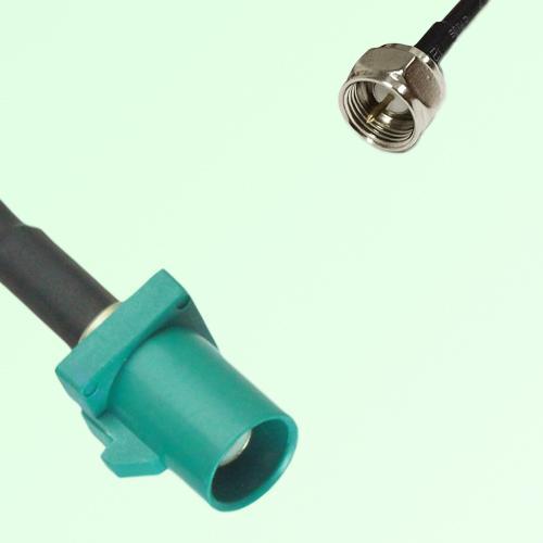 FAKRA SMB Z 5021 Water Blue Male Plug to F Male Plug Cable FAKRA SMB Z 5021 Water Blue Male Plug to F Male Plug Cable