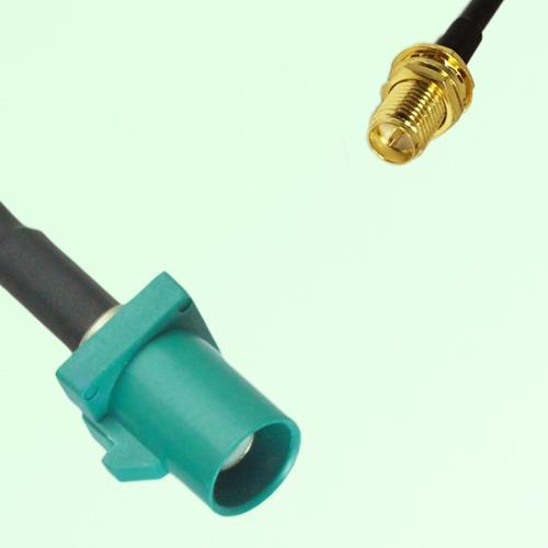 FAKRA SMB Z 5021 Water Blue Male Plug to RP SMA Bulkhead Female Cable FAKRA SMB Z 5021 Water Blue Male Plug to RP SMA Bulkhead Female Cable