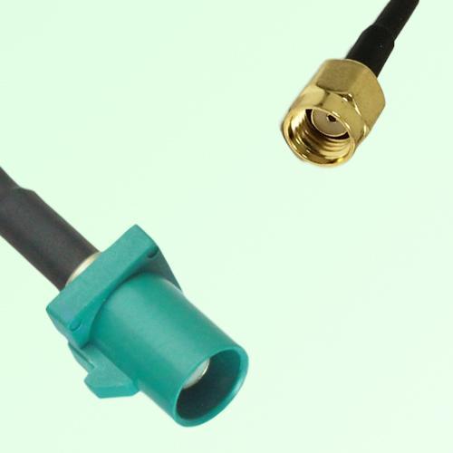 FAKRA SMB Z 5021 Water Blue Male Plug to RP SMA Male Plug Cable
