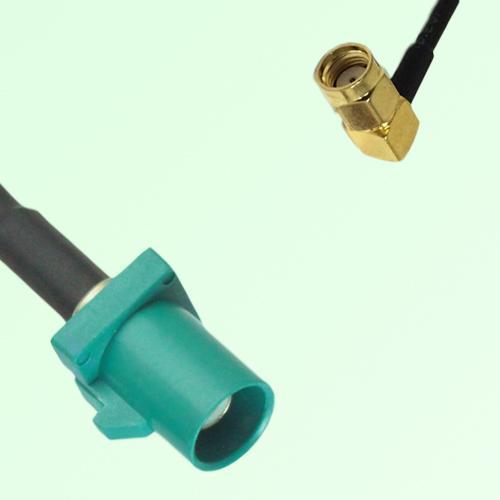 FAKRA SMB Z 5021 Water Blue Male Plug to RP SMA Male Plug RA Cable