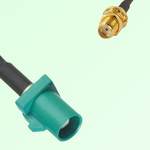 FAKRA SMB Z 5021 Water Blue Male Plug to SMA Bulkhead Female Cable
