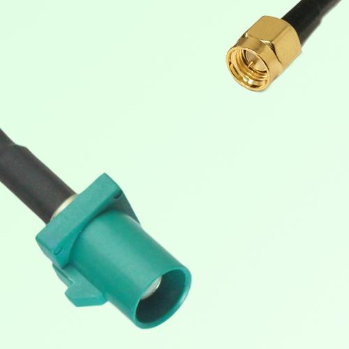 FAKRA SMB Z 5021 Water Blue Male Plug to SMA Male Plug Cable